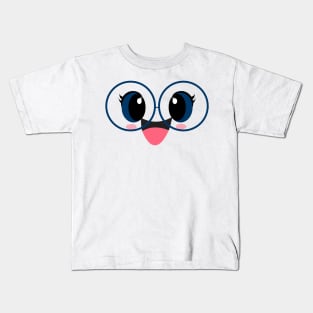 Cute Blue Eyes with Glasses Kids T-Shirt